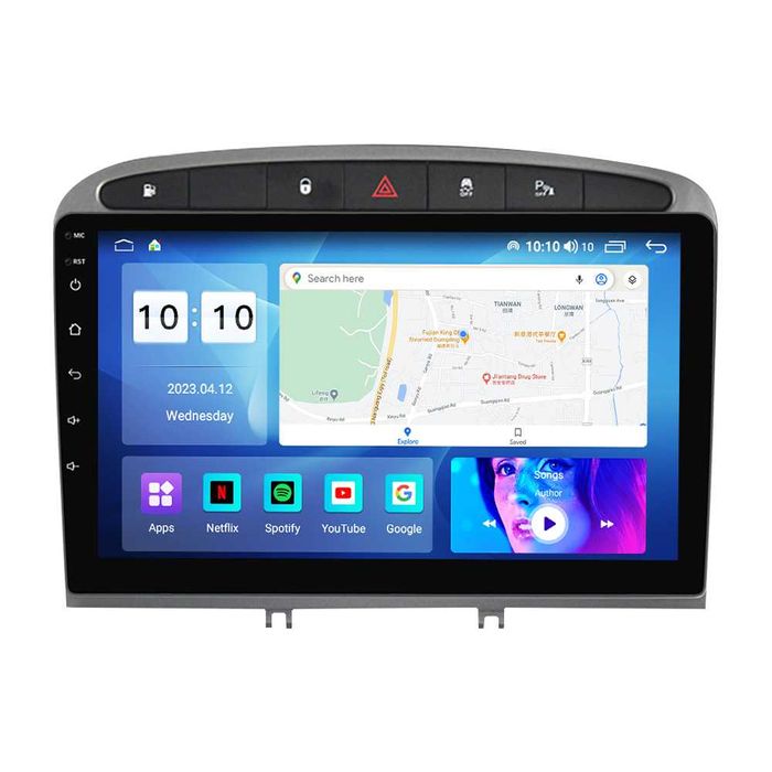 NAVIGATIE Android 14 Peugeot 308 2007 2013 1/8 Gb Waze CarPlay CAMERA