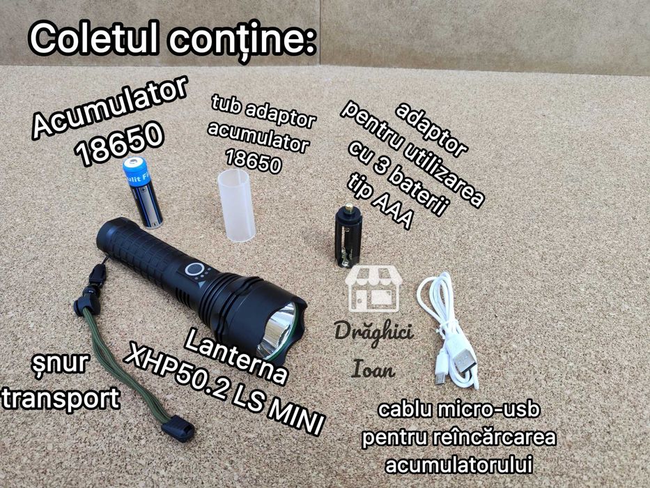 XHP50.2 Long shot MINI - Lanterna fixa mini 100% METAL-ANOD