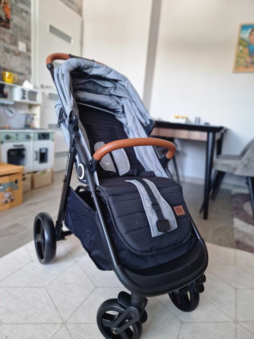 Бебешка количка KinderKraft - Grande plus, сива