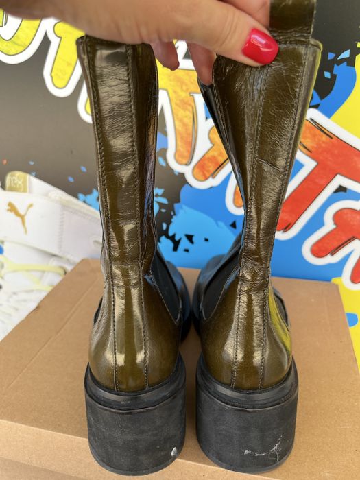 Зелени боти с лачен ефект Billi Bull номер 40