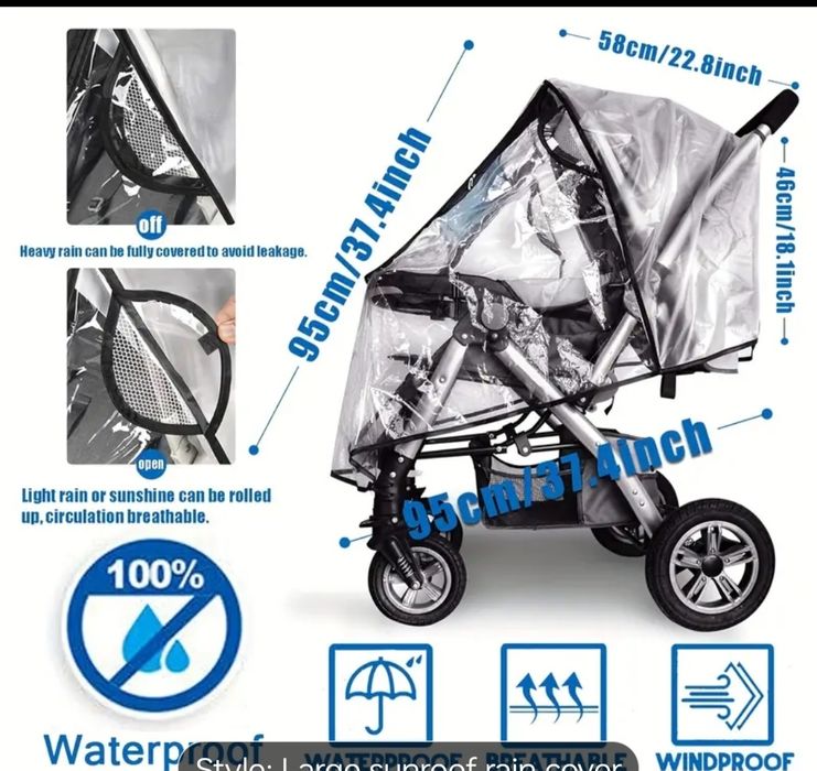 Универсален дъждобран за бебешка  количка