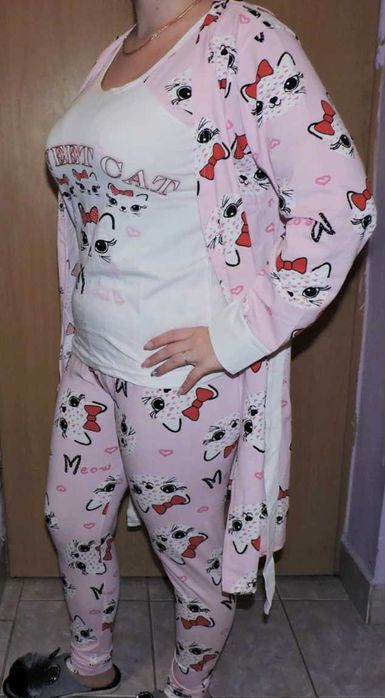 Pijamale dama bumbac 3 piese