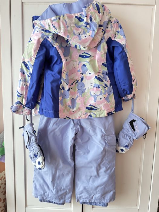 Ски екип за момиче Roxy T3 / 98-104 / 3-4 години + полар и термо бельо