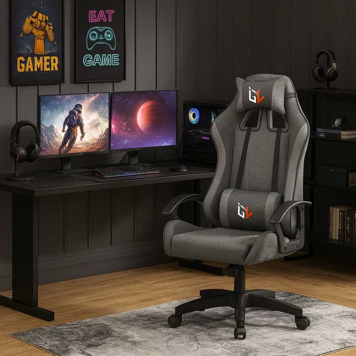 НОВ Стилен Геймърски стол GAMELAB NOMAD Breeze, тъмносив