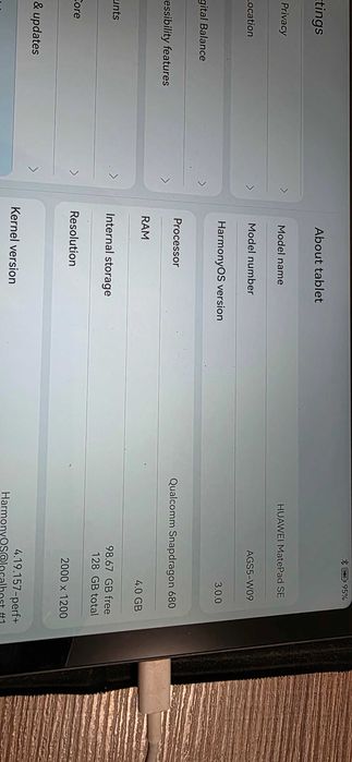 Huawei Matepad SE 10.4" 128GB 4GB RAM WiFi Graphite Black - stare excelentă – ideală si pentru copii și școală online