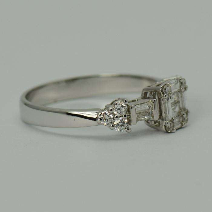 Inel aur alb de 18k cu diamante cod 5549