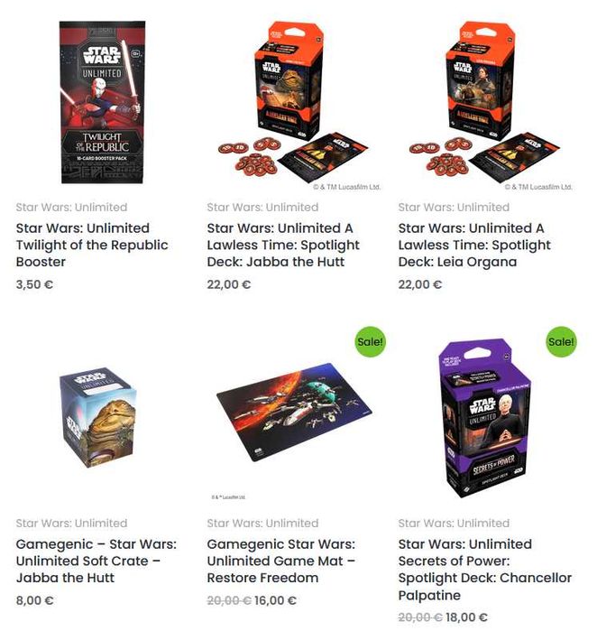 Disney Lorcana, Magic: The Gathering, Pokemon, Star Wars: Unlimited