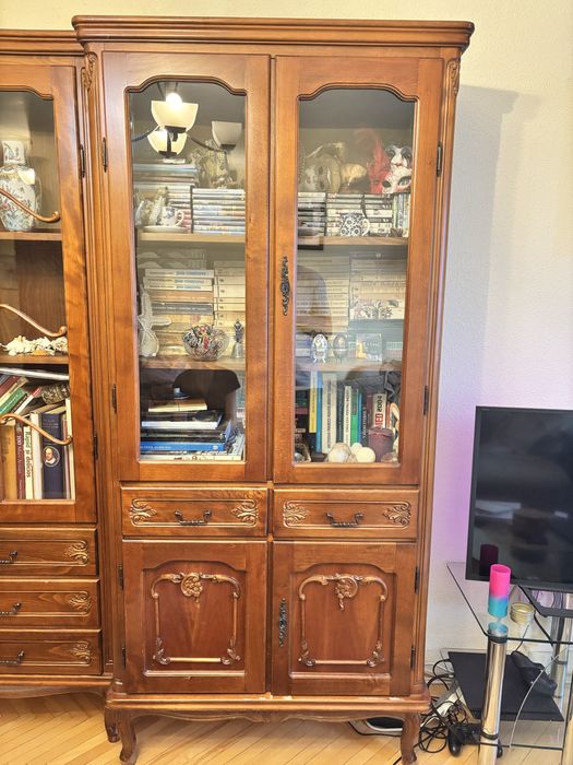 Bibliotecă Lemn Masiv Stejar – Vintage