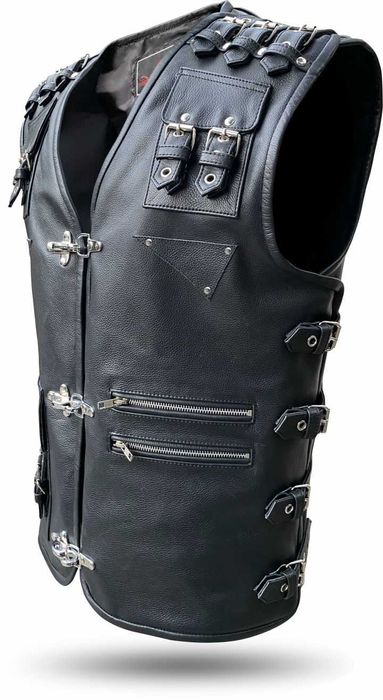 елек MotoMall Terminator 2023! рокерски елек кожа естествена