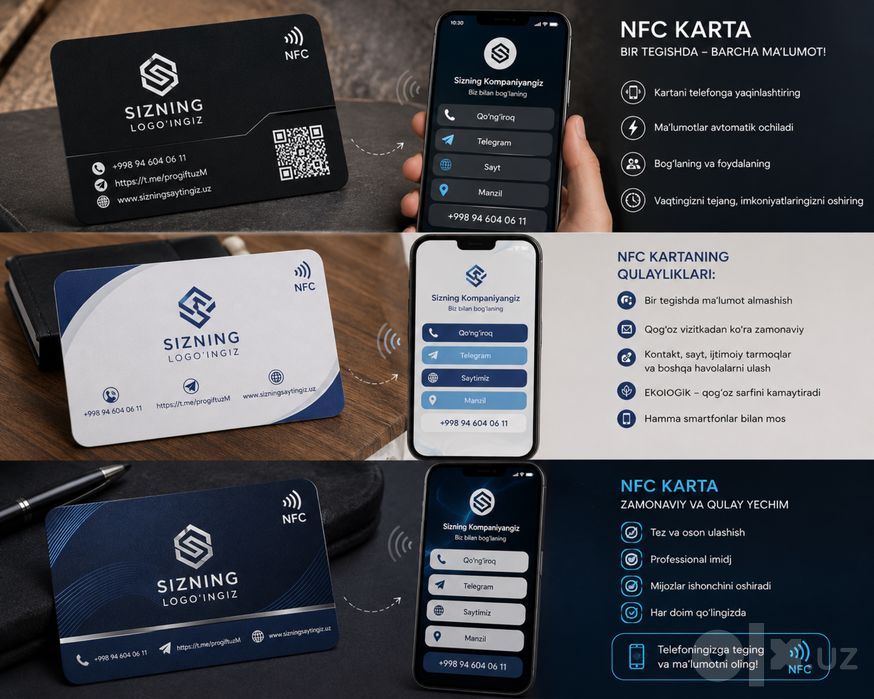 Nfc karta logotipingiz bilan