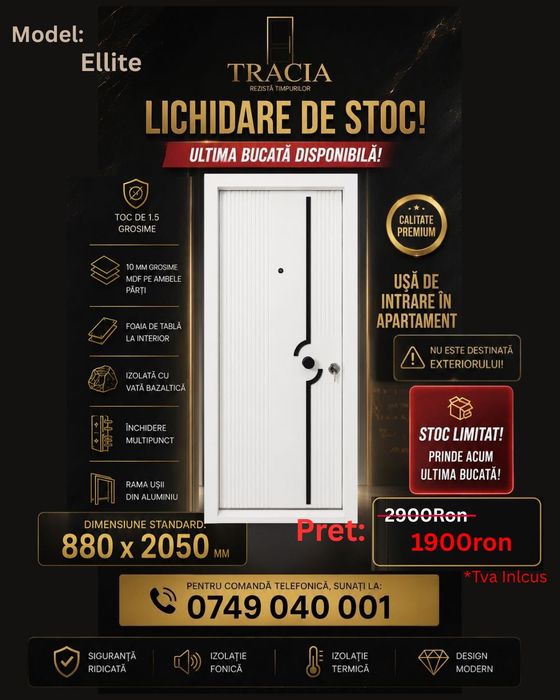 Ușă Apartament Ellite – Lichidare Stoc