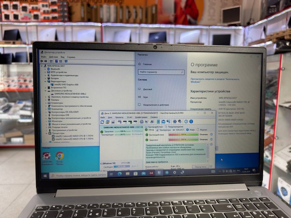 Lenovo office noutbuk 4/256 nvme ssd ideal 3ta bor