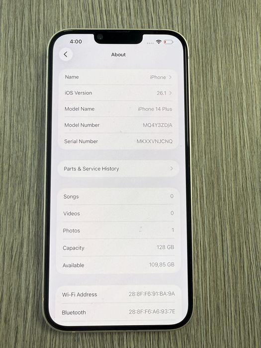 iPhone 14 Plus 128GB - White TOP