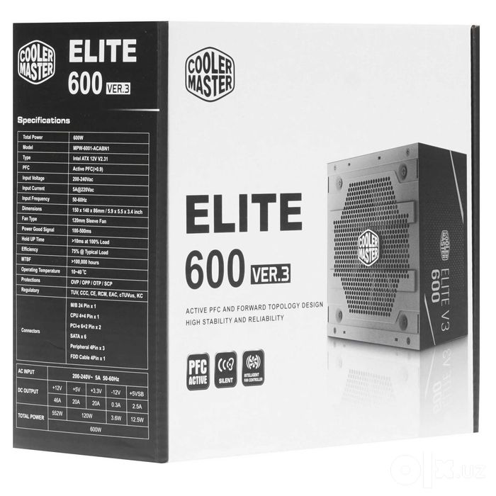- Блок питания Gamdias Elite V3 600W (ELITE_V3_600W)