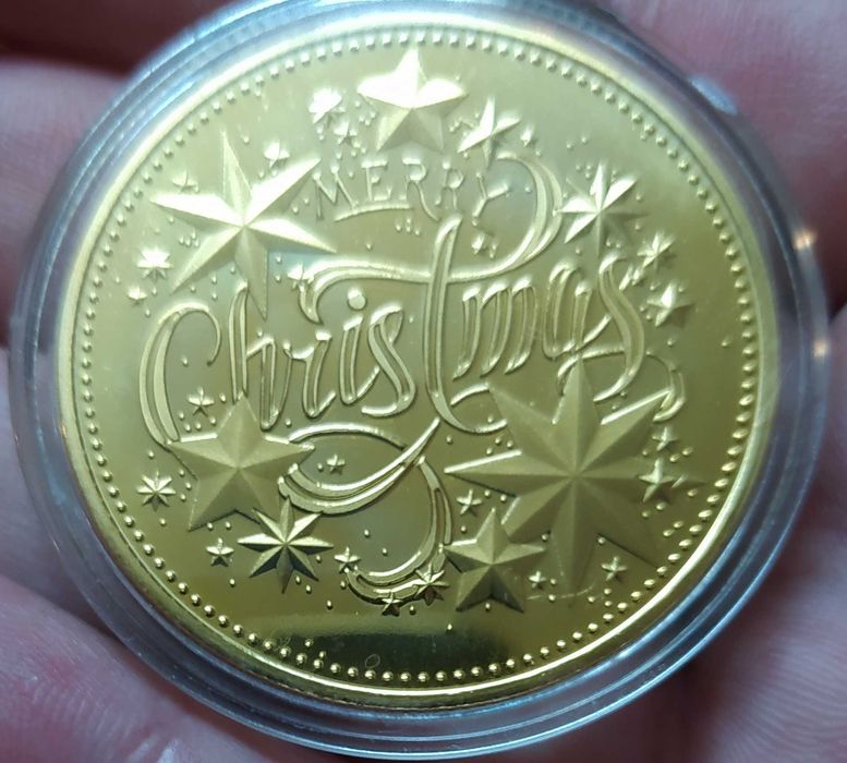 Коледно - новогодишен плакет в защитна капсула . Merry Christmas