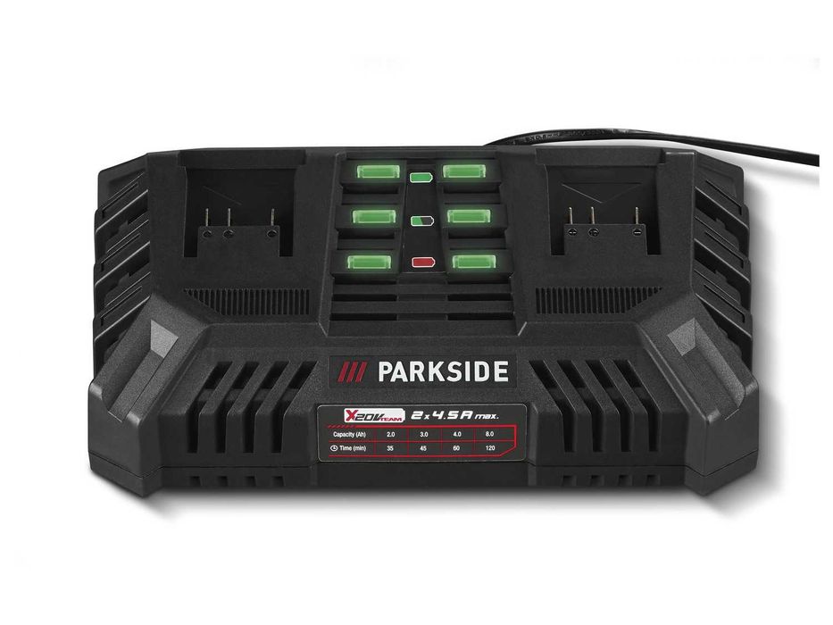 Двойно бързо зарядно Parkside 2 х 4.5 Ah 120W (ново и запечатано )