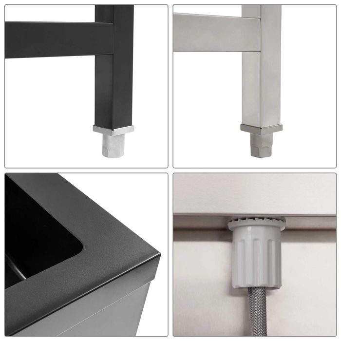 chiuveta inox o cuva mare 90x60x80 cm completa baterie
