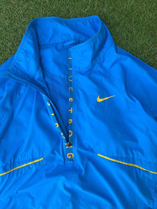 Мъжко горнище : Nike Livestrong Half Zip Royal Blue Windbreaker L