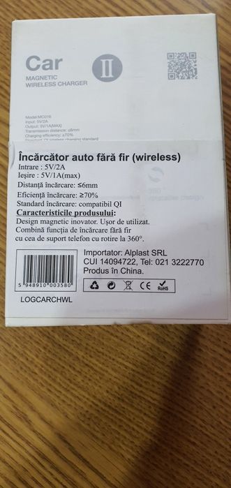 Suport cu incarcare rapida wifi pentru telefon cu magnet