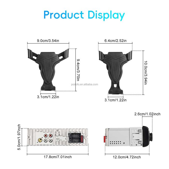 Плеър за автомобил за кола радио блутут AUX флашка 1DIN единичен дин