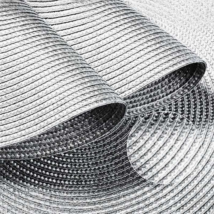 Кръгла плетена подложка за маса – сива, 38 см