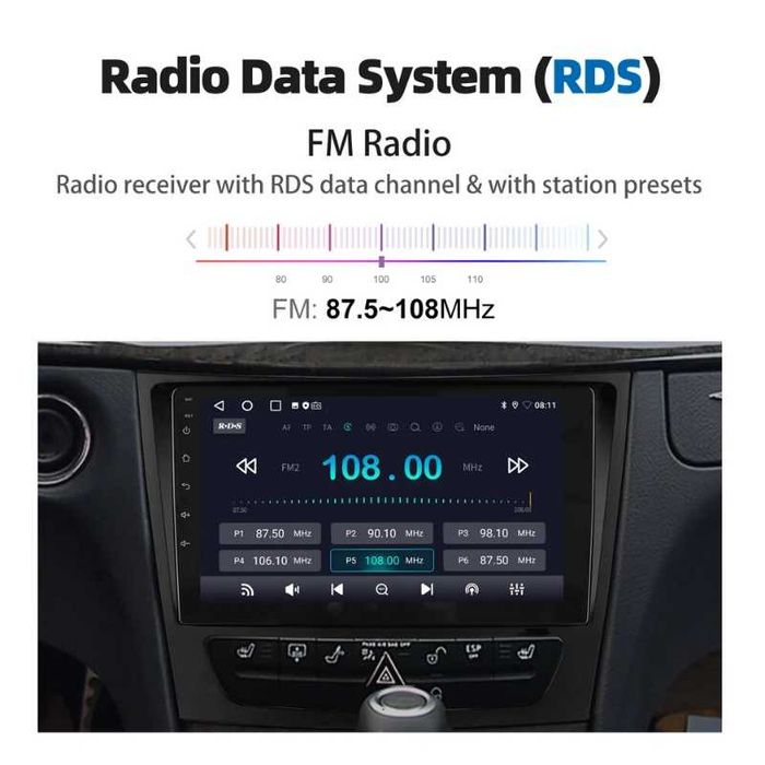 9” 2-DIN Android’15 4GB/64GB за Mercedes E-Klasse W211, CLS W219, W463