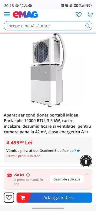 Vând aer condiționat Midea portabil
