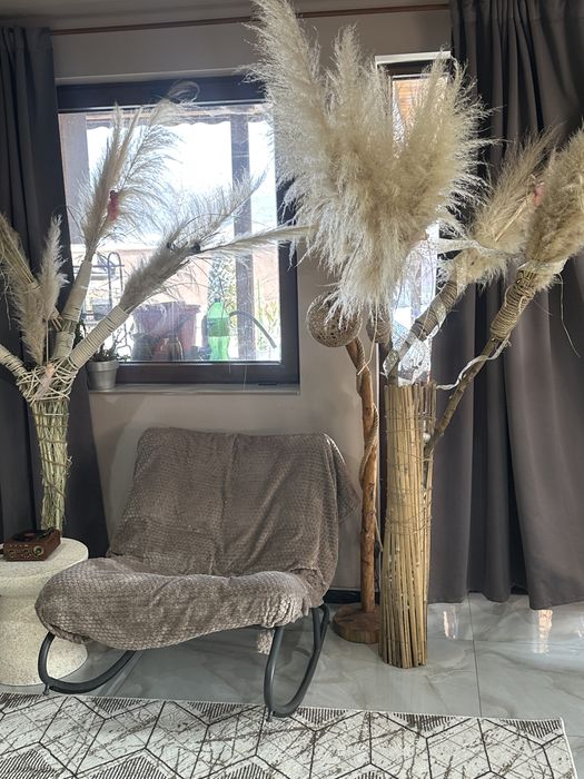 Изкуствено дърво с естествена пампаска трева