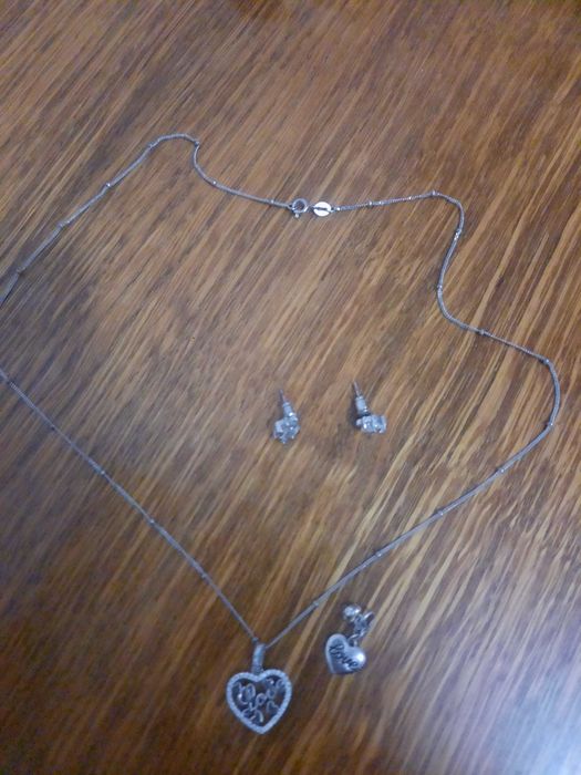 Цепочка серебро, серьги