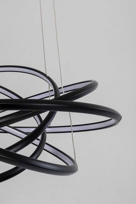 Kare Design Висяща LED лампа Полилей Saturn Black 72cm