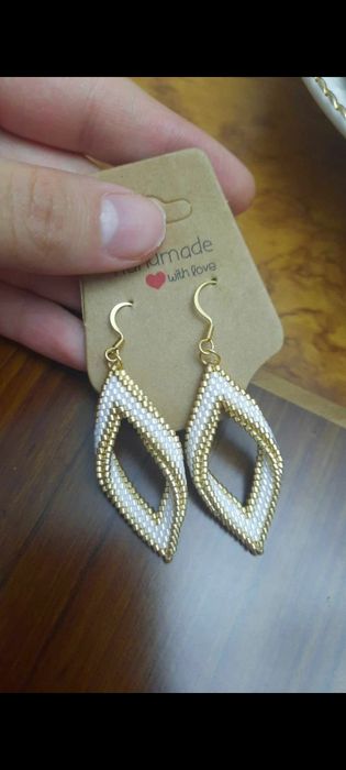 Серьги листики ручной работы