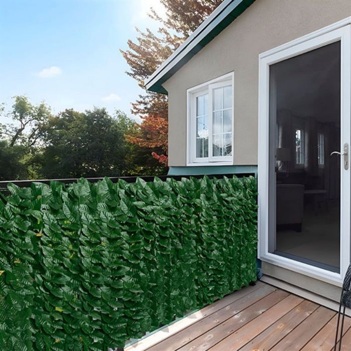 Ограда от зелени листа - панел за уединение с реалистичен вид 3 x 0,5м