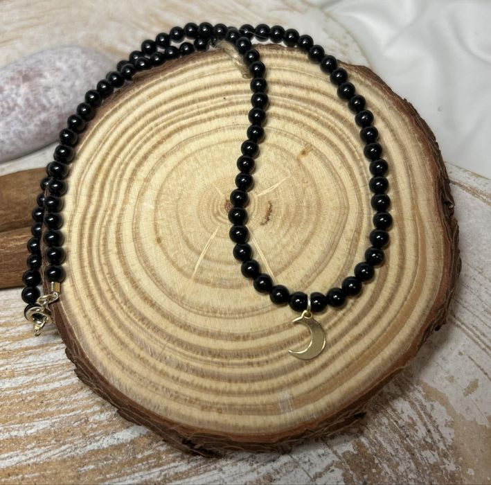 Colier onix negru si perle de cultura