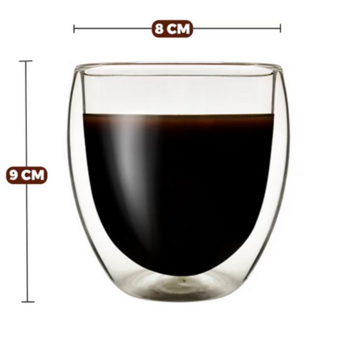 Комплект 2 термоустойчиви чаши 250 мл - двойно дъно