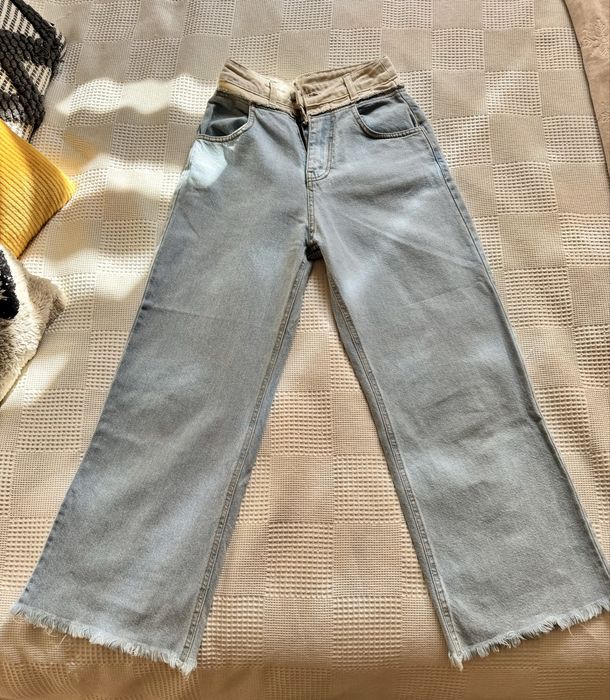 Светли дънки ХС с широки крачоли