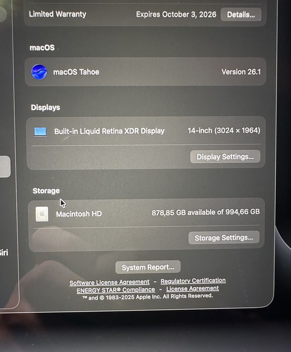 Macbook pro 14,2” m4