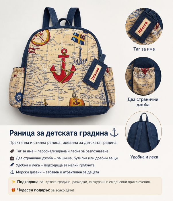 Раница за дете с таг