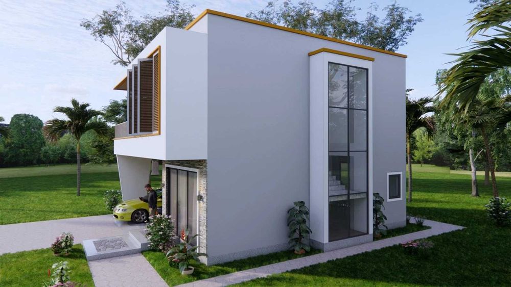 НА ИЗПЛАЩАНЕ - Евтина двуетажна сглобяема къща с 4 спални, 132 кв. м