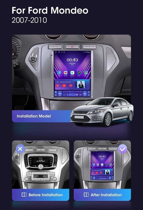 Android Навигация за Ford Mondeo MK4 Двоен дин 2 DIN плеър Carplay