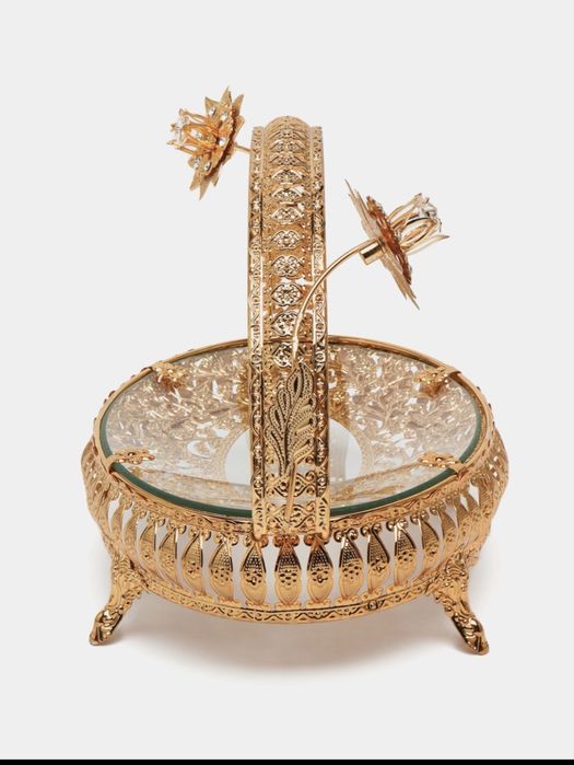 Богемская посуда, мясное ассорти, ваза для сладостей, фруктов