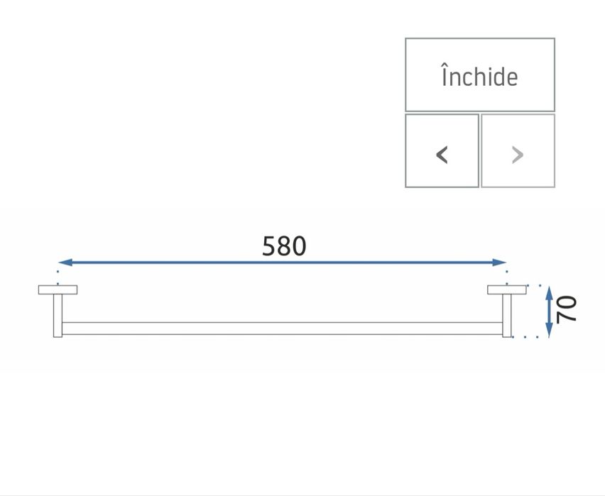 Suport prosop negru pentru baie - Rea