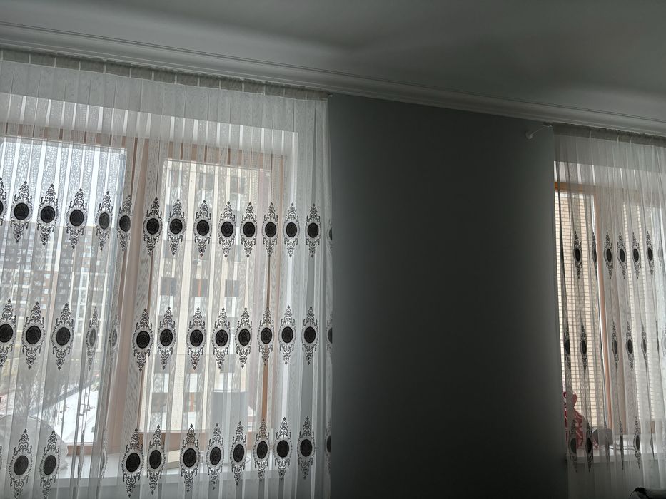 Тюли белые с узором