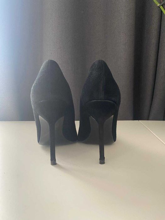 Pantofi eleganți din piele întoarsă negri MANGO - mărimea 36