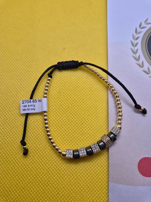 Bratara cu snur si aur 14k (Ag29 Siraj b.32499.1) Garantie 2 ani