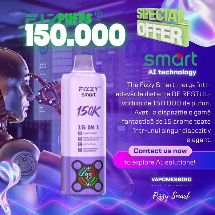 2 buc Fizzy Vape 300.000 puffs Arome 15 in 1