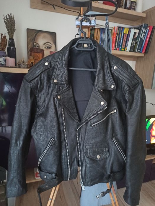 Geaca de motor (chopper) din piele pictata manual