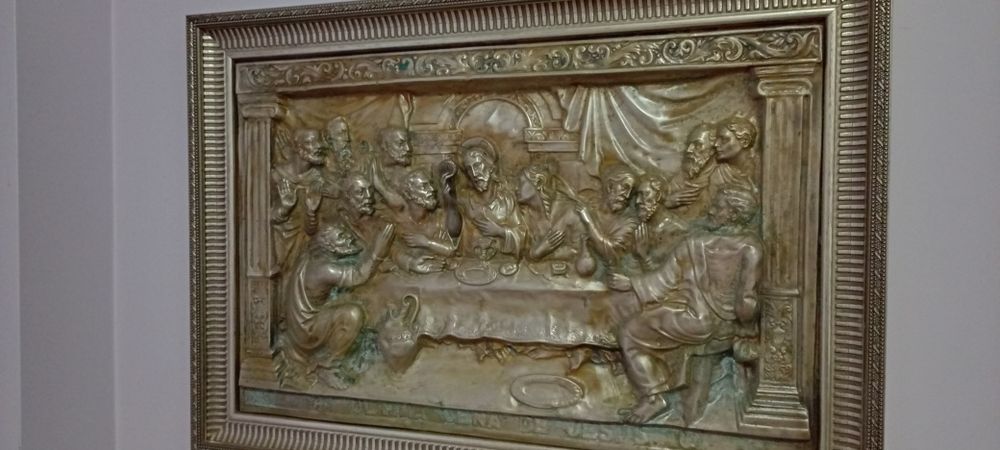 Тайната вечеря,изработена от мед ,посребрена