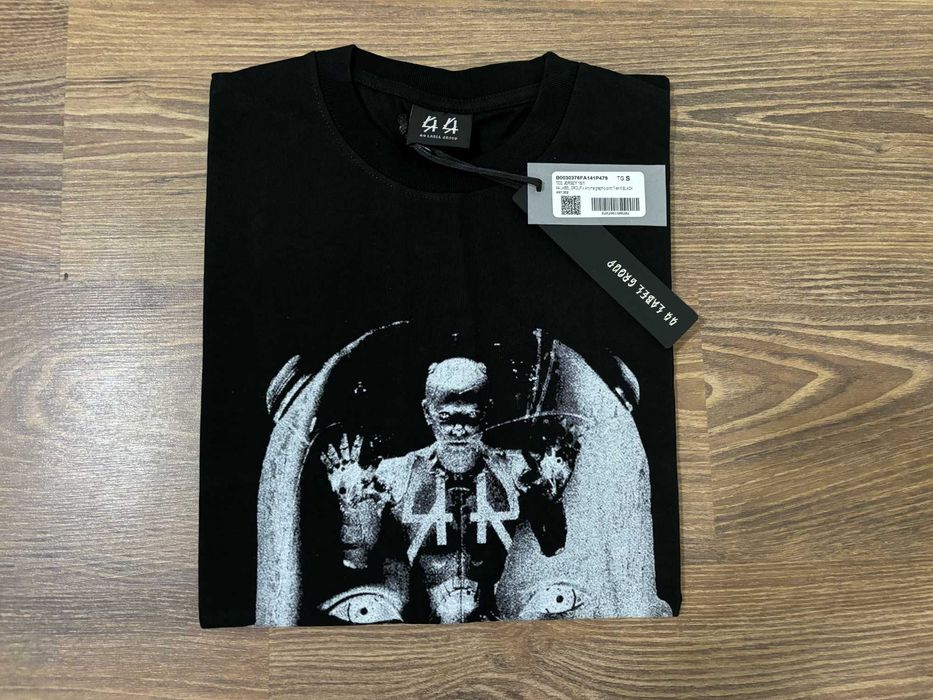 Оригинална Мъжка тениска 44 Group Label Regular Fit Черна/Бяла