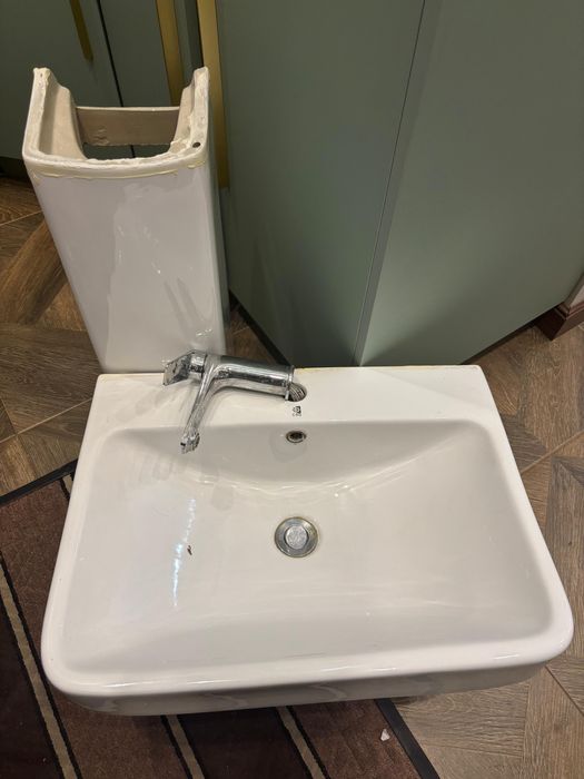 Раковина +пьедестал+смеситель