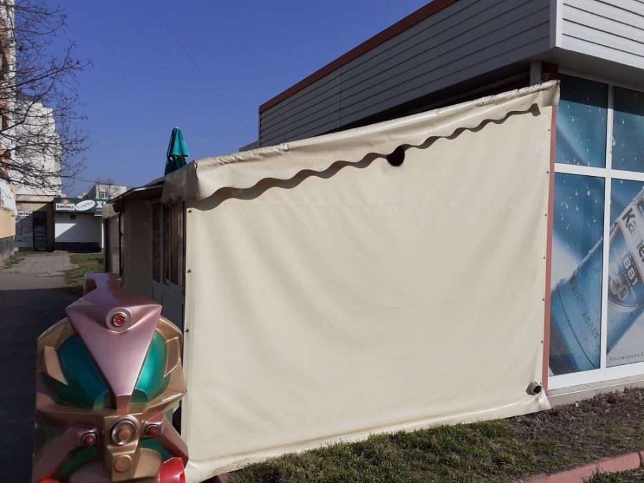 Навес от алуминиеви тръби с покрив от винил добро състояние